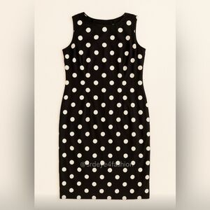 👠Classic Cute Black and White Polka Dot Business Casual Sheath Dress